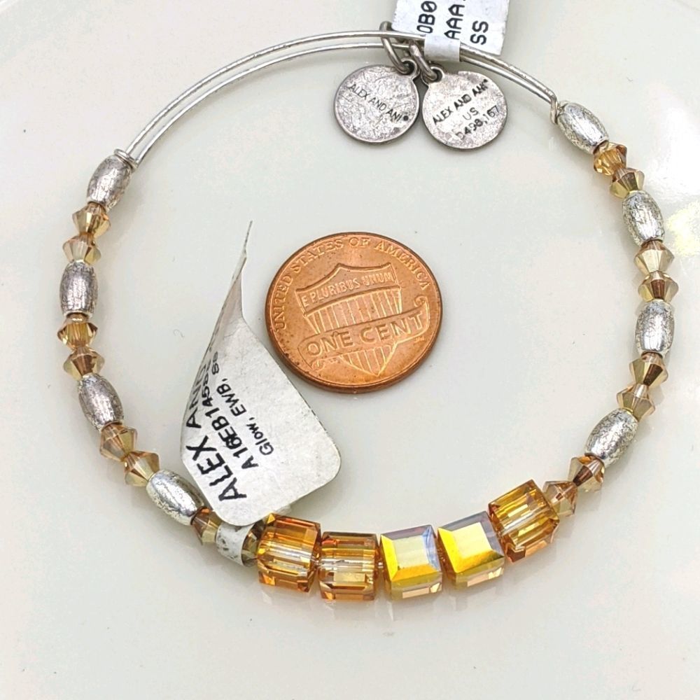 Alex and Ani Shiny Silver Glow Swarvoski Bracelet